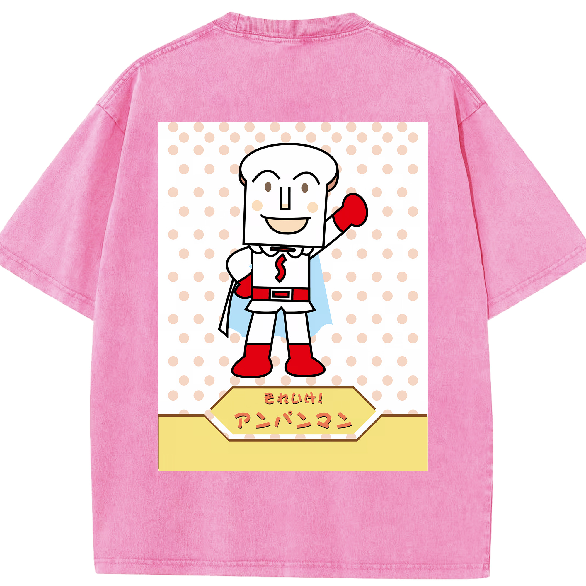（画像用） アンパンマン Anpanman 綿100% ヴィンテージ風 半袖Tシャツ（背面プリント）